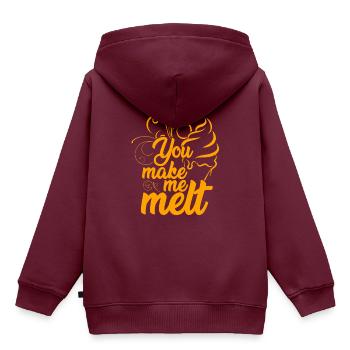 Du lässt mich schmelzen You make me melt - Kinder Premium Organic Hoodie - Burgunderrot - Hinten - AI Model Kid Female (0cm)