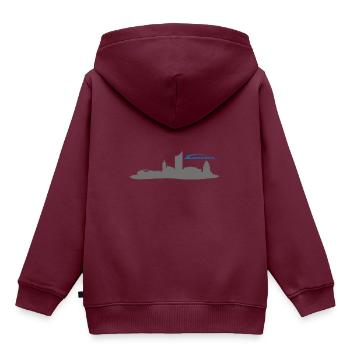 Leipzig - Kinder Premium Organic Hoodie - Burgunderrot - Hinten - AI Model Kid Female (0cm)