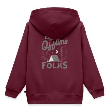 Stay Offline Folks - Kinder Premium Organic Hoodie - Burgunderrot - Hinten - AI Model Kid Female (0cm)