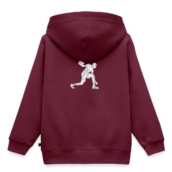 Basketball Basketballer - Kinder Premium Organic Hoodie - Burgunderrot - Hinten - AI Model Kid Female (0cm)
