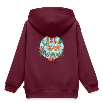 1st Grade Meerjungfrau - Kinder Premium Organic Hoodie - Burgunderrot - Hinten - AI Model Kid Female (0cm)