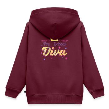 Vorschule - Kinder Premium Organic Hoodie - Burgunderrot - Hinten - AI Model Kid Female (0cm)