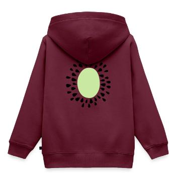 Kiwi - Kinder Premium Organic Hoodie - Burgunderrot - Hinten - AI Model Kid Female (0cm)