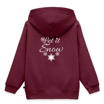 Winter - Kinder Premium Organic Hoodie - Burgunderrot - Hinten - AI Model Kid Female (0cm)