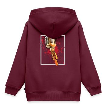 Bloddy Microphone - Kinder Premium Organic Hoodie - Burgunderrot - Hinten - AI Model Kid Female (0cm)