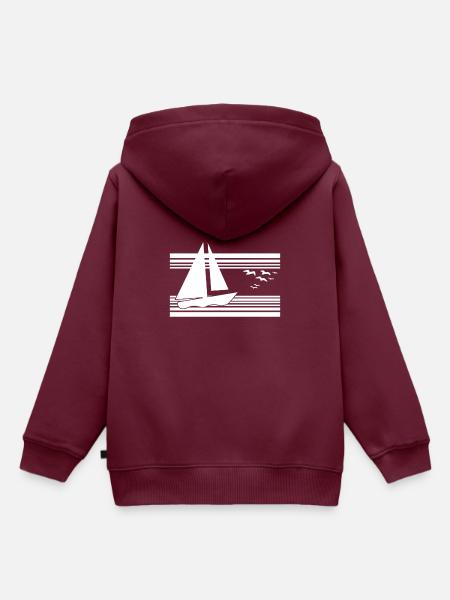 Segeln - Kinder Premium Organic Hoodie - Burgunderrot