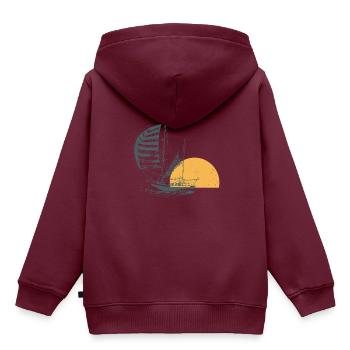 Segeln - Kinder Premium Organic Hoodie - Burgunderrot - Hinten - AI Model Kid Female (0cm)