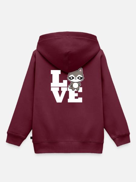 Waschbär - Kinder Premium Organic Hoodie - Burgunderrot