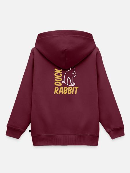Ente Kaninchen Graphics - Kinder Premium Organic Hoodie - Burgunderrot