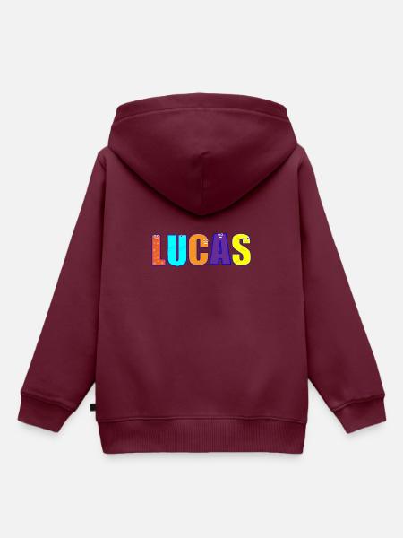 Lucas - Kinder Premium Organic Hoodie - Burgunderrot