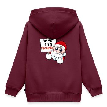Ich hab ein großes Paket. - Kinder Premium Organic Hoodie - Burgunderrot - Hinten - AI Model Kid Female (0cm)