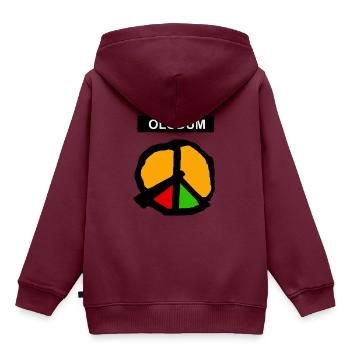 OLODUM Samba - Kinder Premium Organic Hoodie - Burgunderrot - Hinten - AI Model Kid Female (0cm)