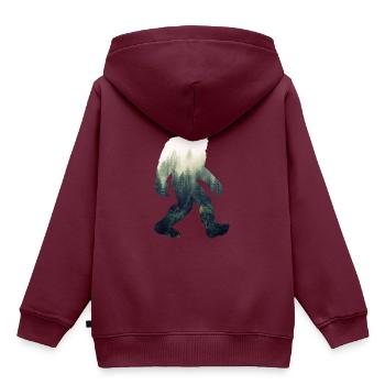 Bigfoot - Kinder Premium Organic Hoodie - Burgunderrot - Hinten - AI Model Kid Female (0cm)