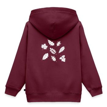 Herbst - Kinder Premium Organic Hoodie - Burgunderrot - Hinten - AI Model Kid Female (0cm)