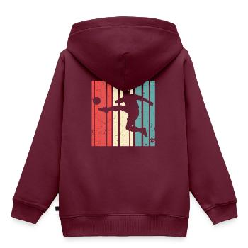 Fußball - Kinder Premium Organic Hoodie - Burgunderrot - Hinten - AI Model Kid Female (0cm)