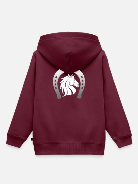 Glückspferd mit Huf - Kinder Premium Organic Hoodie - Burgunderrot