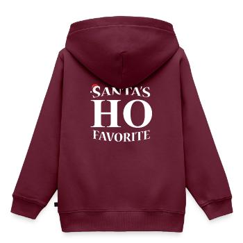 Weihnachtsmann - Kinder Premium Organic Hoodie - Burgunderrot - Hinten - AI Model Kid Female (0cm)