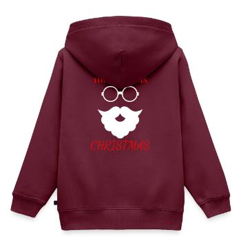 Weihnachtsmann - Kinder Premium Organic Hoodie - Burgunderrot - Hinten - AI Model Kid Female (0cm)