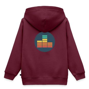 (Equalizer) - Kinder Premium Organic Hoodie - Burgunderrot - Hinten - AI Model Kid Female (0cm)