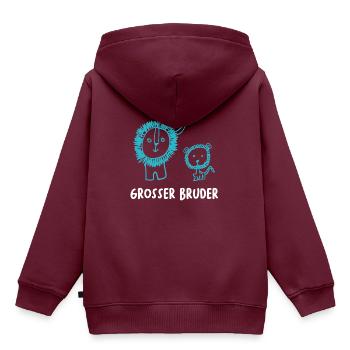 Grosser Großer Bruder Löwen Kinder T-Shirt - Kinder Premium Organic Hoodie - Burgunderrot - Hinten - AI Model Kid Female (0cm)