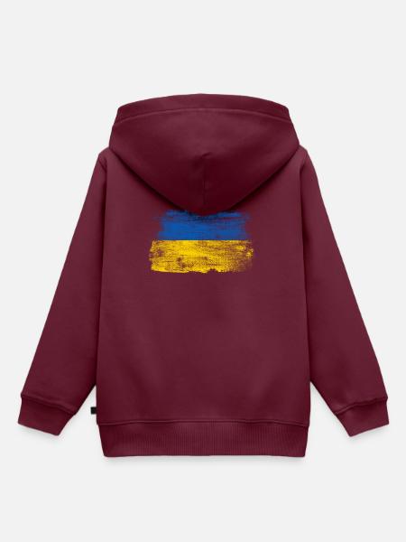 Ukraine - Kinder Premium Organic Hoodie - Burgunderrot