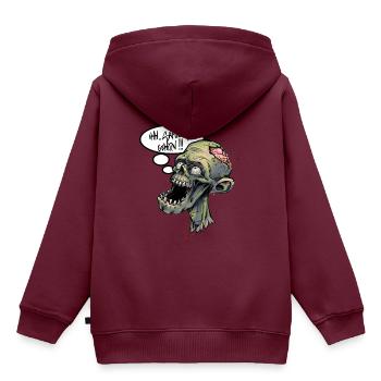 zombie saftiges gehrin - Kinder Premium Organic Hoodie - Burgunderrot - Hinten - AI Model Kid Female (0cm)