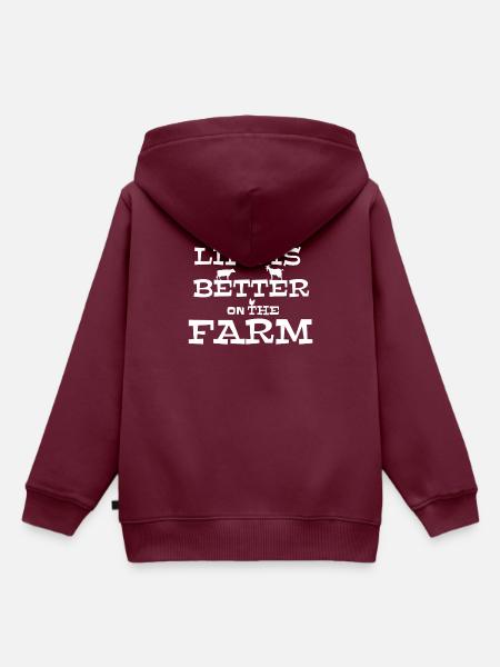 Landwirt - Kinder Premium Organic Hoodie - Burgunderrot
