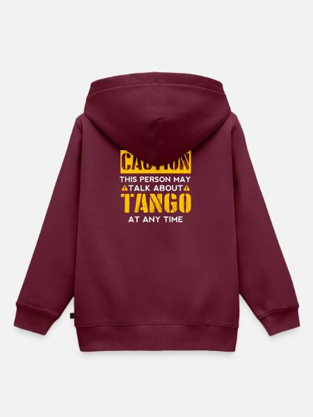 CAUTION - Tango Fan - Kinder Premium Organic Hoodie - Burgunderrot