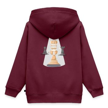 Schach König Schachspieler - Kinder Premium Organic Hoodie - Burgunderrot - Hinten - AI Model Kid Female (0cm)