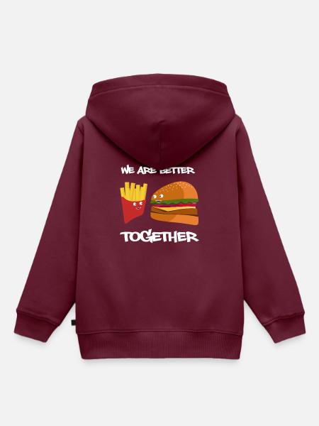 Burger - Kinder Premium Organic Hoodie - Burgunderrot