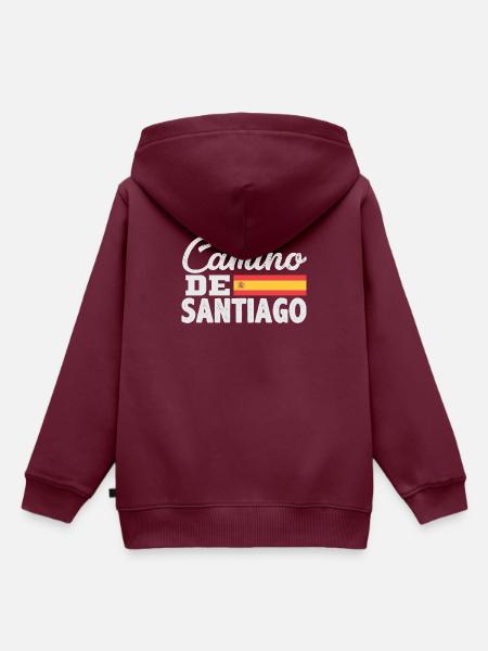 Jakobsweg Jakobsweg - Kinder Premium Organic Hoodie - Burgunderrot