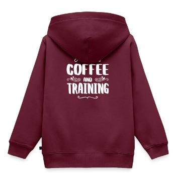 Training & Coffee - Kinder Premium Organic Hoodie - Burgunderrot - Hinten - AI Model Kid Female (0cm)
