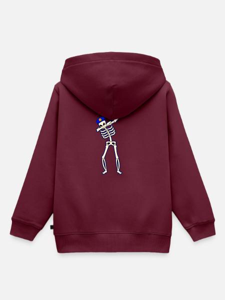 abtupfen Skeleton - Kinder Premium Organic Hoodie - Burgunderrot
