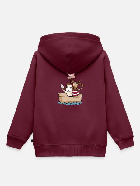 Piratenschiff - Kinder Premium Organic Hoodie - Burgunderrot