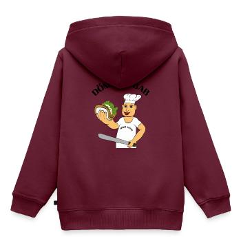 Döner Kebab - Kinder Premium Organic Hoodie - Burgunderrot - Hinten - AI Model Kid Female (0cm)