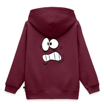 Comic Gesicht - Kinder Premium Organic Hoodie - Burgunderrot - Hinten - AI Model Kid Female (0cm)