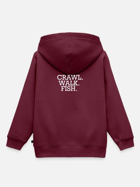 Kriechen. Gehen. Fisch. - Kinder Premium Organic Hoodie - Burgunderrot