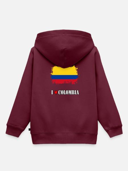I love Colombia - Kinder Premium Organic Hoodie - Burgunderrot