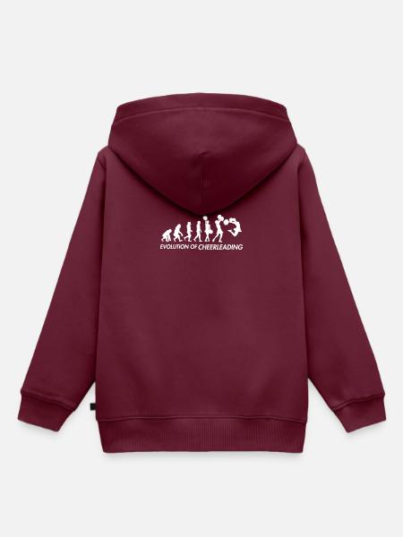 Evolution der Cheerleader, perfektes Geschenk - Kinder Premium Organic Hoodie - Burgunderrot