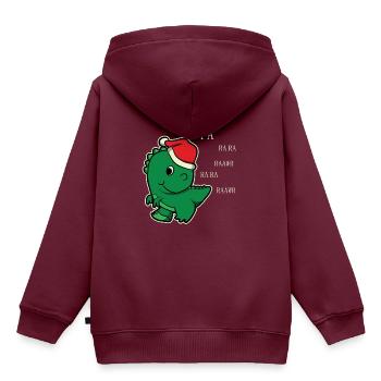Lustig Dino Weihnachtsbaum Weihnachten Geschenk - Kinder Premium Organic Hoodie - Burgunderrot - Hinten - AI Model Kid Female (0cm)