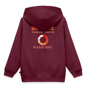 Sarkastischer Kommentar Wird geladen - Kinder Premium Organic Hoodie - Burgunderrot - Hinten - AI Model Kid Female (0cm)