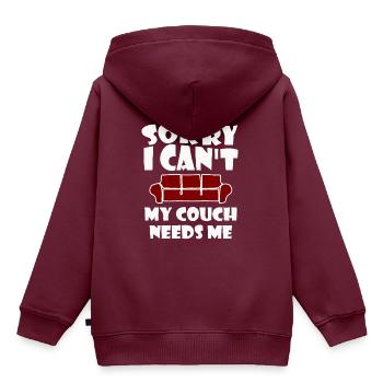 Couch Sofa Faulenzer Geschenk Feierabend Sessel - Kinder Premium Organic Hoodie - Burgunderrot - Hinten - AI Model Kid Female (0cm)