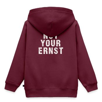 Not your ernst Nicht dein ernst - Kinder Premium Organic Hoodie - Burgunderrot - Hinten - AI Model Kid Female (0cm)