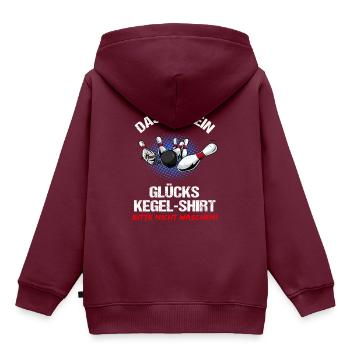 Kegeln Kegel Verein Geschenk - Kinder Premium Organic Hoodie - Burgunderrot - Hinten - AI Model Kid Female (0cm)