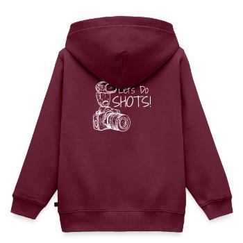 Fotografie - Kinder Premium Organic Hoodie - Burgunderrot - Hinten - AI Model Kid Female (0cm)