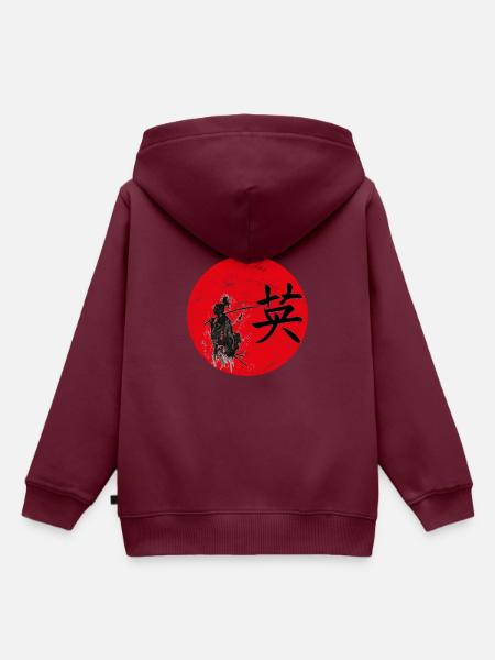 courage mut japanische schrift - Kinder Premium Organic Hoodie - Burgunderrot