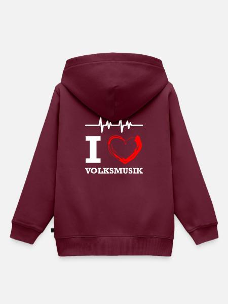 Volksmusik - Kinder Premium Organic Hoodie - Burgunderrot