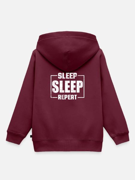 Sleep, Sleep, Repeat - Kinder Premium Organic Hoodie - Burgunderrot