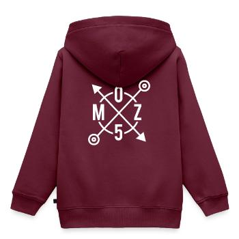Mainz - Kinder Premium Organic Hoodie - Burgunderrot - Hinten - AI Model Kid Female (0cm)