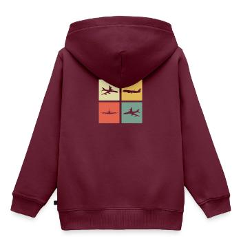 Pilot - Kinder Premium Organic Hoodie - Burgunderrot - Hinten - AI Model Kid Female (0cm)